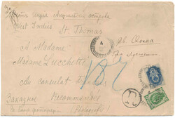 Registered printed matter envelope from Russia 1885 with 2 & 10 kopek ...