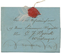 Outstanding express Crown Post cover with one white feather and a ...