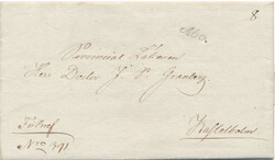 Very beautiful incoming free letter, dated 1827, with full contents ...