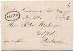 Very beautiful cover with full contents via Åland to JACOBSTAD with ...