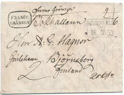Beautiful double rate cover with contents via Åland to BJÖRNEBORG ...