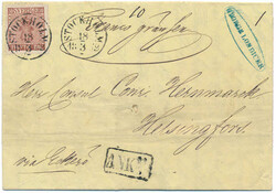 Very beautiful postage due cover with full contents "via Eckerö", ...