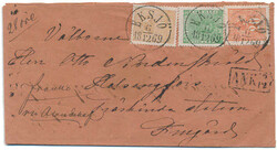 Beautiful cover "via Ålandshaf" to HELSINGFORS, Träskända Station, ...