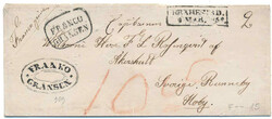 Very beautiful partly paid letter from "BRAHESTAD 9 MAR. 1854" via ...