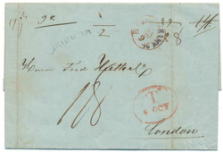 Partly paid letter with full contents 19 September 1846 with cyrillic ...