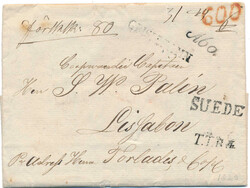 Beautiful partly paid cover 27 January 1823 with straight line "Åbo" ...