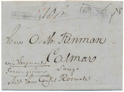 Cover from "ULEÅBORG 23.FEBR. 1855" to CALMAR in Sweden during the ...
