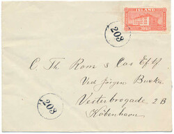 "203" Breidabolsstadur on a very beautiful cover to Copenhagen, ...