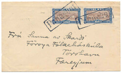 A wonderful ship letter to the Faroes with pair 10 aur landscape with ...