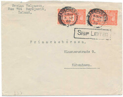 Beautiful shipletter with two copies 20 aur "ABERDEEN 3 SP 28" and ...