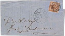 Very rare printed matter from 1861 with endorsement "frc 1/2" from ...