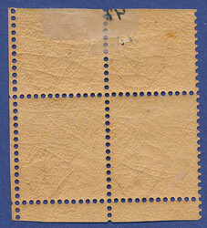 Heavily shifted perforation on 10 øre Christian IX in a block of ...