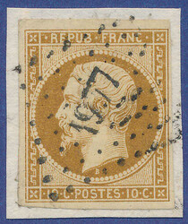 A very beautiful copy of 10 c. brown on a small piece, good margins ...
