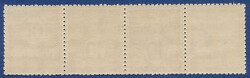 Never hinged strip of three 10 øre brown with tête-bêche and label ...