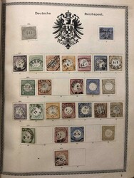 A beautiful "ILLUSTRIERTES BRIEFMARKEN ALBUM" 1892, partly wellfilled ...