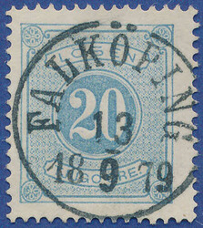 A very beautiful 20 öre greyish blue "FALKÖPING 13.9 1879". SUPERB