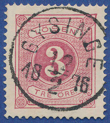 Beautiful and perfectly centered copy of 3 öre violetish carmine ...