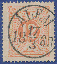 Very beautiful 12 öre red, well centered and with fantastic "ÅLEM ...