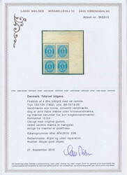 Block of 4 of 4 øre 123-124th printing, pos. B9-10/19-20. Inverted ...