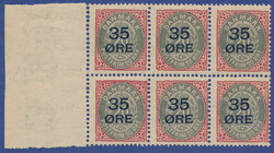 Very attractive margin block of 6 of 35/20 øre 1912, pos. ...