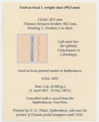 Very fine copy of 2 Skilling wrapper 1872 1st printing, pos. 5 in the ...