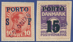 SPECIMEN. Postage Due Stamps 15/12 øre and 10 øre Soldier stamp ...