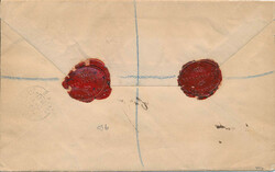 Registered cover to France franked with 50 aur and 6 aur with red ...