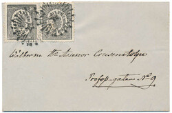 A wonderful little cover with a very well centered pair of 1 Sk. Bco ...