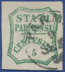 First Day 9.9 1859 A fantastic copy 5 c. blue green Provisional ...