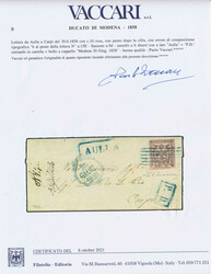 Error "CE6T. 10." Spectacular cover to Carpi. Light 6 bar pmk and at ...