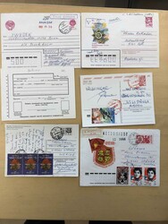 POSTAL STATIONERY. Shoe box with postal stationery and stationery ...