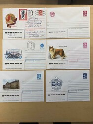 POSTAL STATIONERY. Shoe box with postal stationery and stationery ...