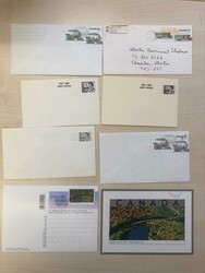 CANADA. Two boxes with stationery items, mainly unused with motifs ...