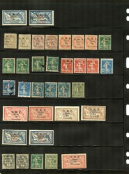 FRENCH OCCUPATION OF SYRIA 1919. T.E.O. overprint on French stamps, ...