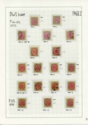 Five pages with bicoloured stamps from an old collection ...