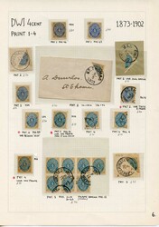 Five pages with bicoloured stamps from an old collection ...