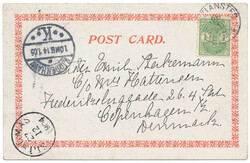 Beautiful picture postcard sent to Denmark from "CHRISTIANSTED 26.12 ...