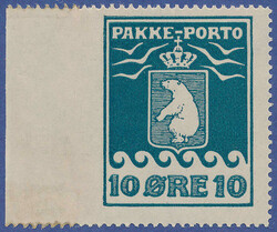 Beautiful copy of 10 øre Thiele II 3rd printing with wide imperf. ...