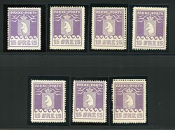 Seven unused copies of 15 øre Thiele II 1st printing, one MNH, five ...