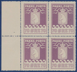 Fresh block of four with two stamps never hinged of 70 øre Andreasen ...