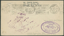 Südamerikafahrt 1930, Brasilien-Post, Karte Recife-Lakehurst mit ...