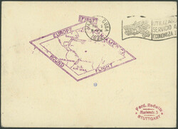 Südamerikafahrt 1930, brasilianische Post Recife - Lakehurst, Karte ...