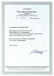Rotes Kreuz Block, Type I, mit rotem Sonderstempel "Freiburg ...
