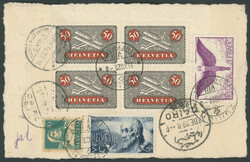 LIECHTENSTEIN 1929, 2. Afrikaflug, Etappe Zürich-Kairo, R-Karte ab ...