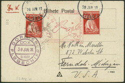 1931, DO-X Flug Europa - Südamerika, Portugal Aufgabe, Fotokarte ab ...