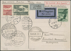 Österreichfahrt 1931, Rückfahrt Wien - Friedrichshafen, Sonderkarte ...