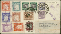 8. Südamerikafahrt 1932, Kolumbien Post mit 6 Werten "RIBON" und 4 ...
