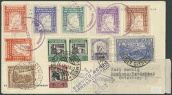 8. Südamerikafahrt 1932, Kolumbien Post, zwei mal aufgelieferter ...