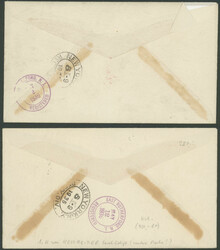 1. Nordamerikafahrt 1936,, Liechtenstein Post, 2 R-FDC mit Paar 1 Fr ...