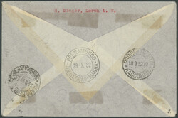 7. Südamerikafahrt 1932, R-Brief ab Rodi 14.9. mit 2x 5 L Dante in ...